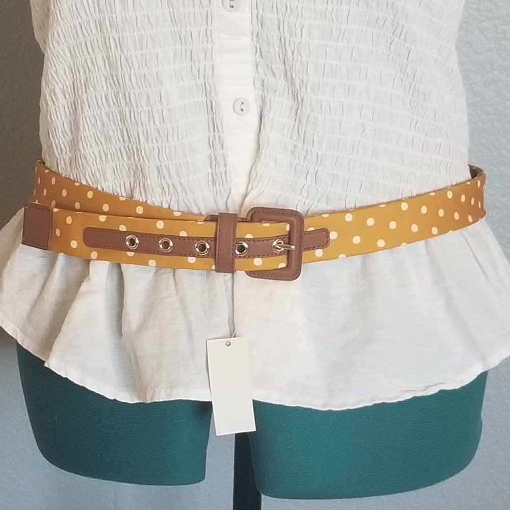 NWT Talbots Yellow Polka Dot Belt
